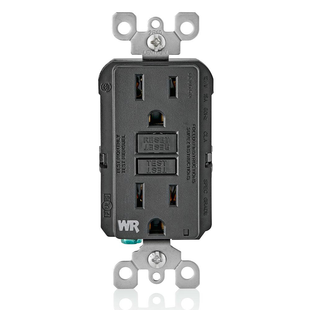 Product image for Receptacle GFCI duplex commercial grade LED 15A 125V black