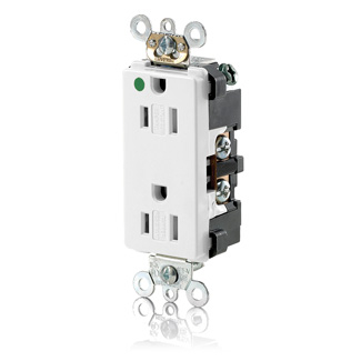 Product image for LEVITON 16262-SG-W RECEPTACLE 15A 125V DECORA WHITE DUPLEX TAMPER RESIST HOSPITAL GRADE