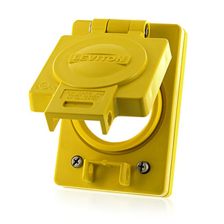 Product image for Cover and gasket for 20AMP single inlets and outlets yellow