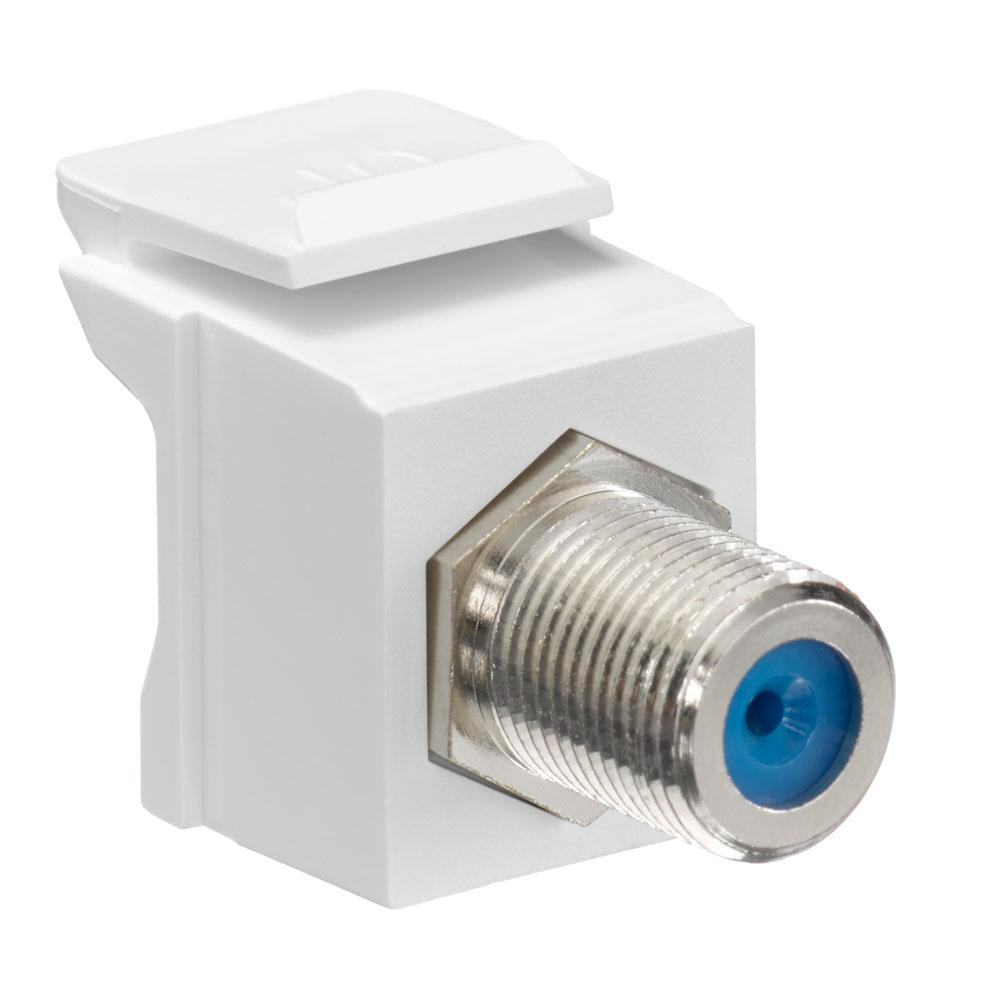 LEVITON 41084-FWF MODULE FEMALE- FEMALE QUICKPORT WHITE SNAPIN 1GHZ STD KEYSTONE W/ F-CONN