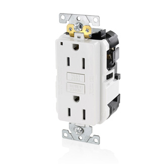 Product image for Receptacle GFCI industrial grade 15A 125V white