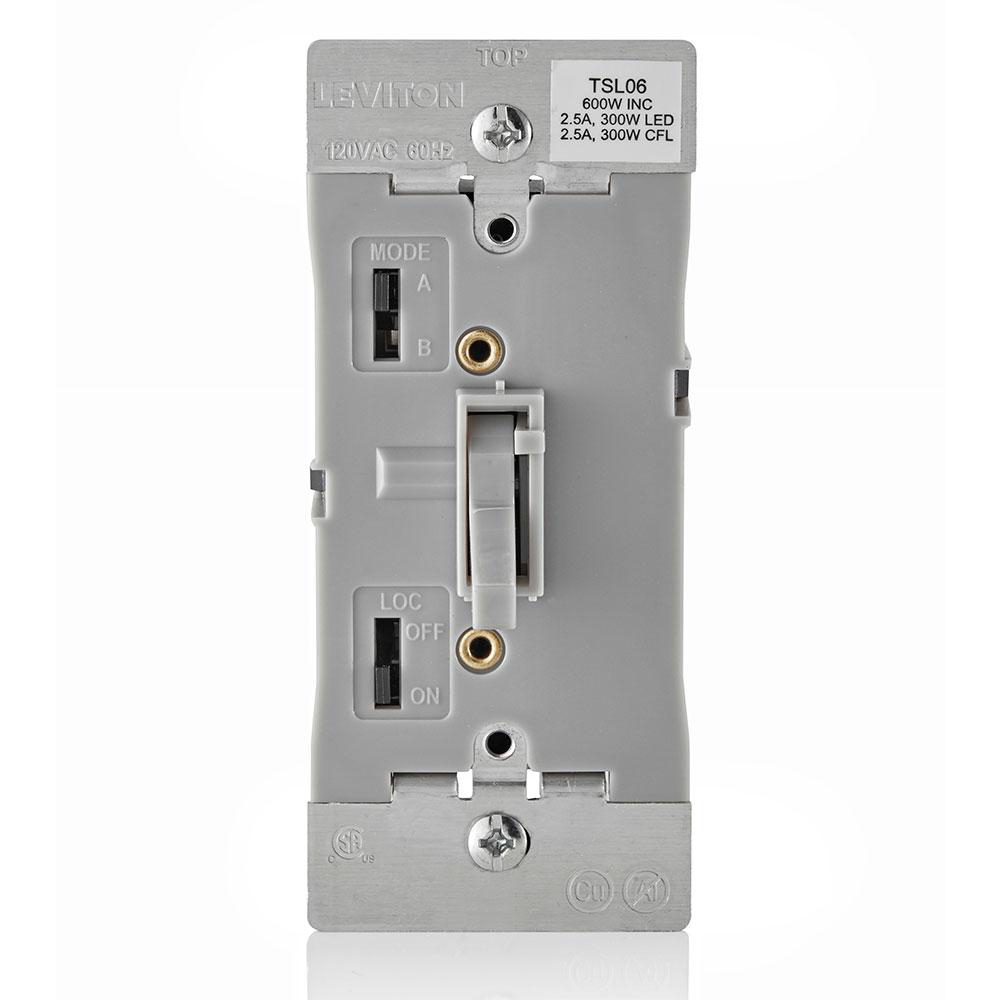 Product image for Toggle Slide Dimmer Switch for Dimmable LED, Halogen and Incandescent Bulbs