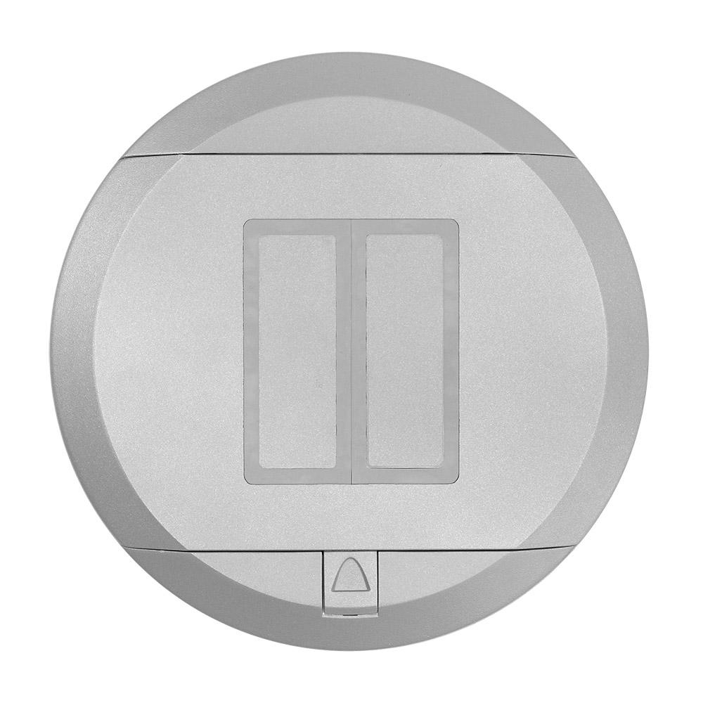 Product image for Poke-Through Cover, (2) Door-In-Door Flip Lids, Gray