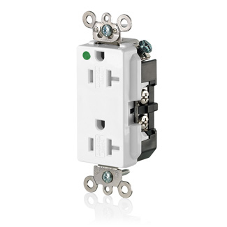Product image for Receptacle duplex tamper-resistant nylon 20A 125V white