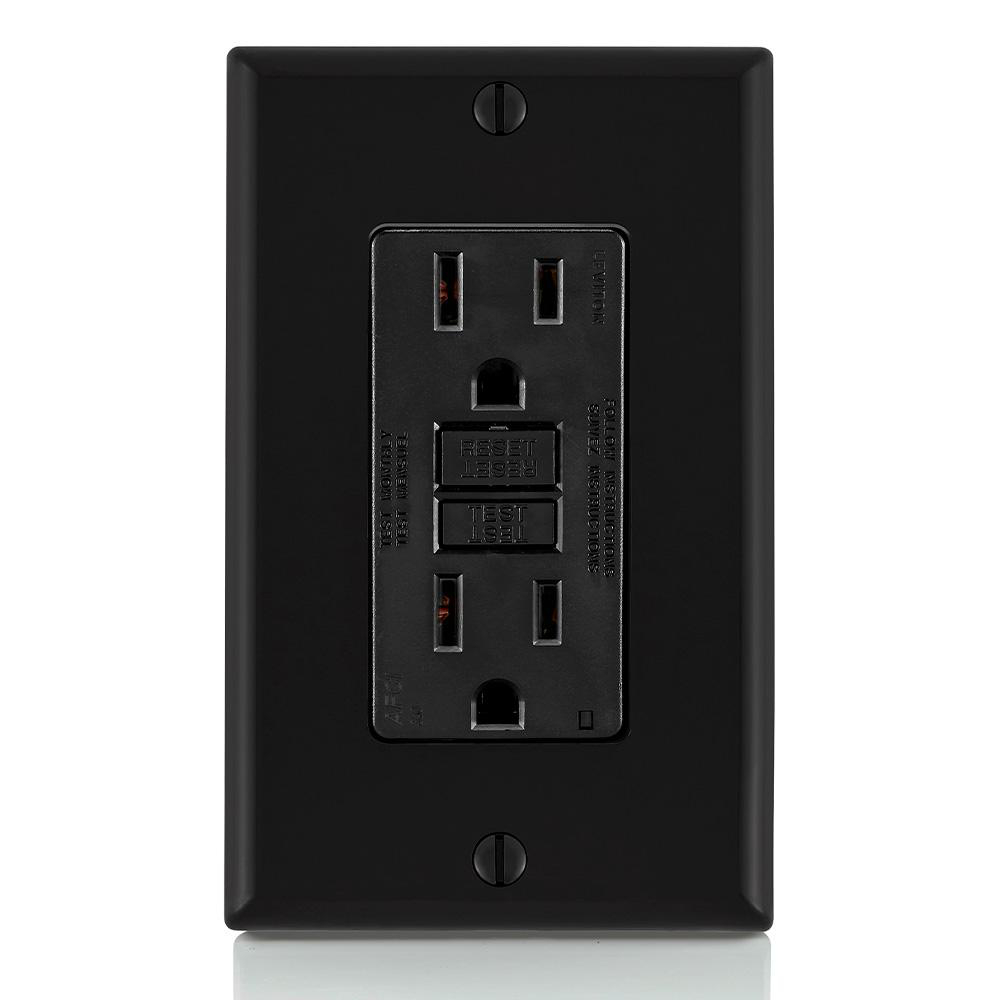 Product image for Receptacle AFCI with LED indicator tamper-resistant 125V 15AMP black