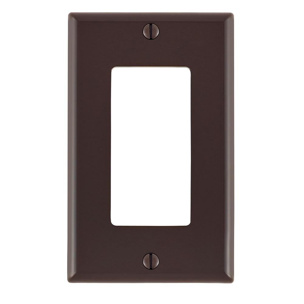 Product image for Wallplate standard 1-gang thermoplastic brown