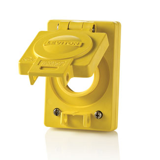 Product image for Cover and gasket for 15/20AMP single inlets and outlets yellow