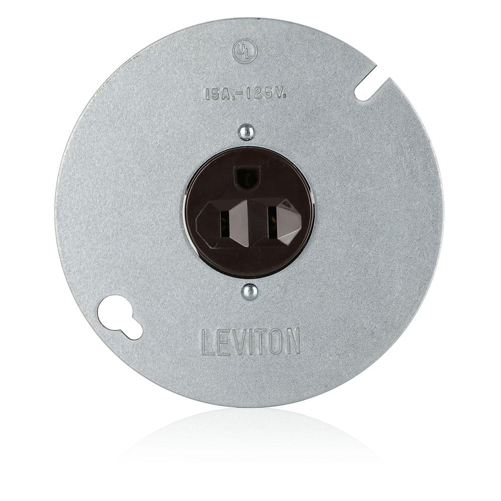 Product image for 15 Amp Single Receptacle/Outlet, Commercial Grade