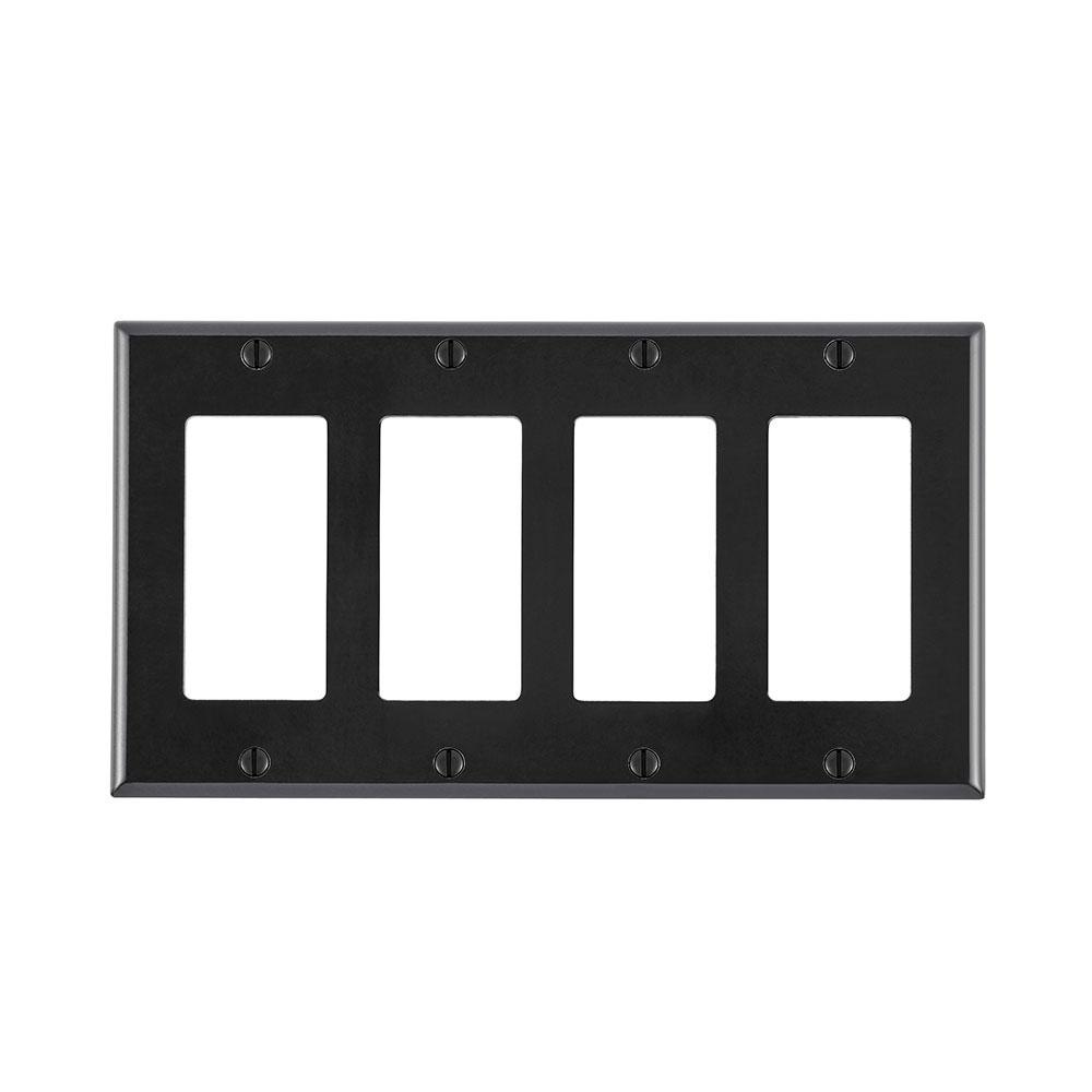Product image for Wallplate Decora/gfci device mount 4-gang black