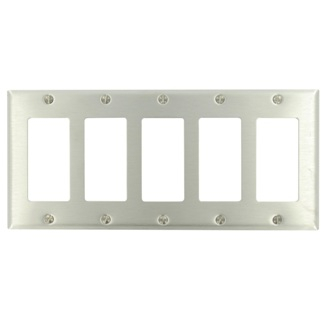 Product image for Wallplate Decora/gfci device mount 5-gang ss