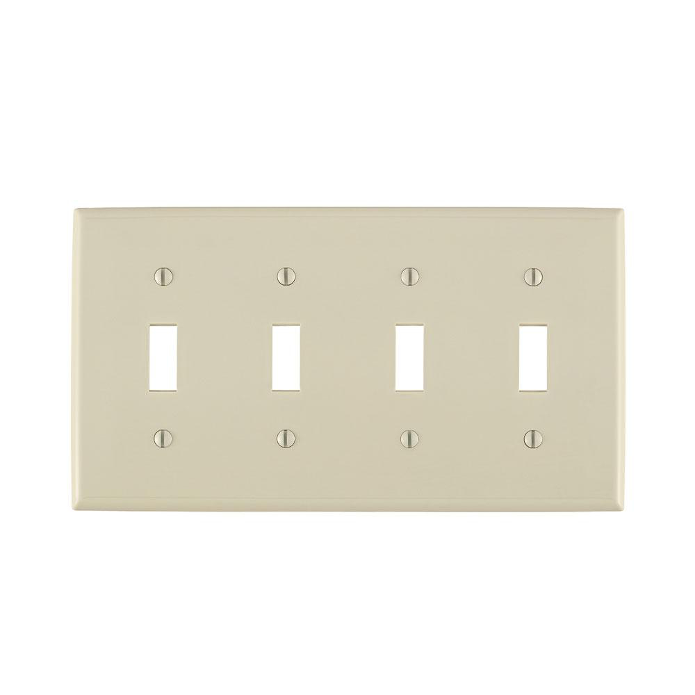 Product image for Cover plate 4 toggle switch 4 gang almlit