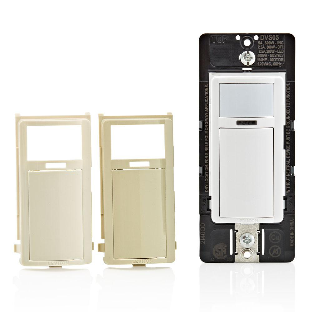 Product image for Decora Vacancy Motion Sensor Light Switch, Manual-On, 5A, Residential Grade,