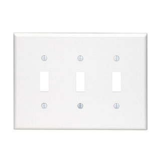 Product image for Cover plate midway 3 toggle switch 3 gang white