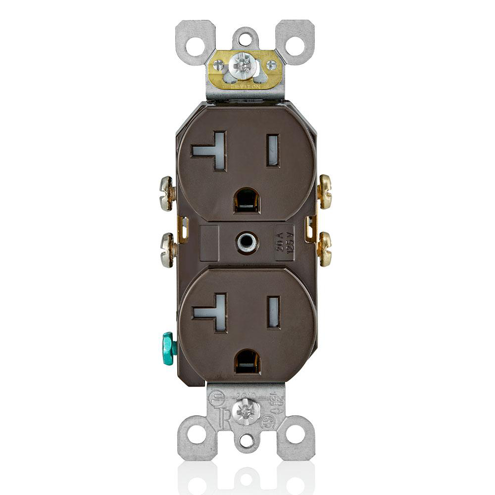 Product image for Receptacle 5-20R TR round duplex 20A 125V bro