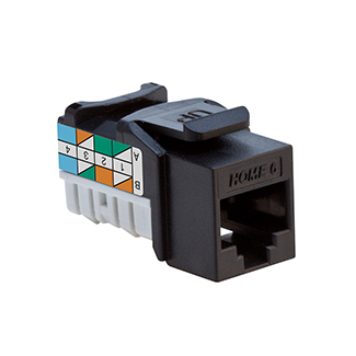 Product image for Jack Cat6 snap-in T568A wiring black