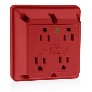 Product image for Receptacle straight 2P3W 125V 15A red