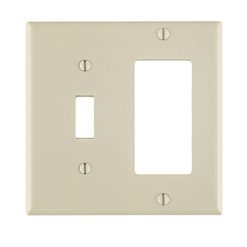 Product image for Wallplate combination 2G 1 Decora 1 toggle brown