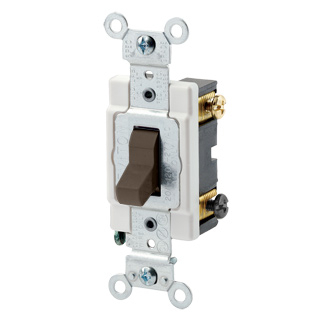 Product image for Switch toggle commercial 3way 120/277V 15A brn