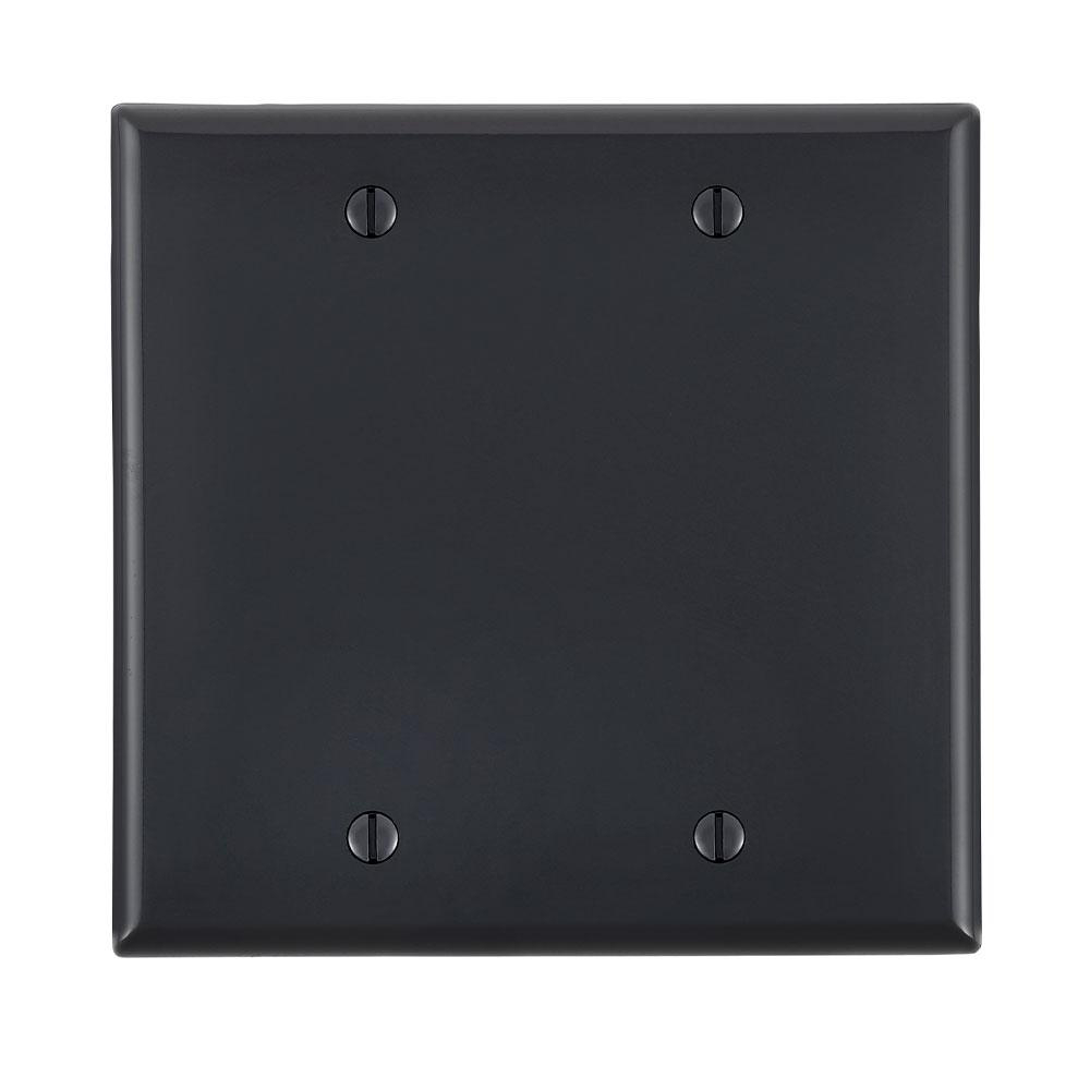 Product image for Wallplate standard 2-gang no device blank thermoplastic ebony