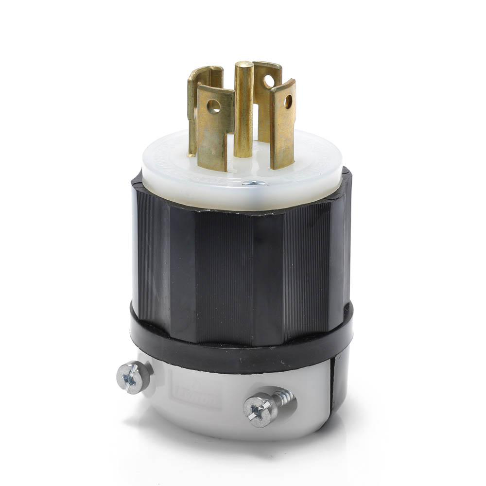 Product image for Plug locking ind grade nyl 4P5W 600V 30A blk/wht
