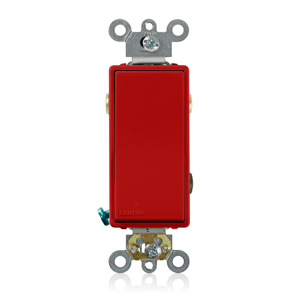 Product image for Switch rocker commercial AC quiet 3-way 120/277V 20AMP red