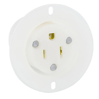 Product image for Receptacle flanged outlet 2P3W 125V 15A white