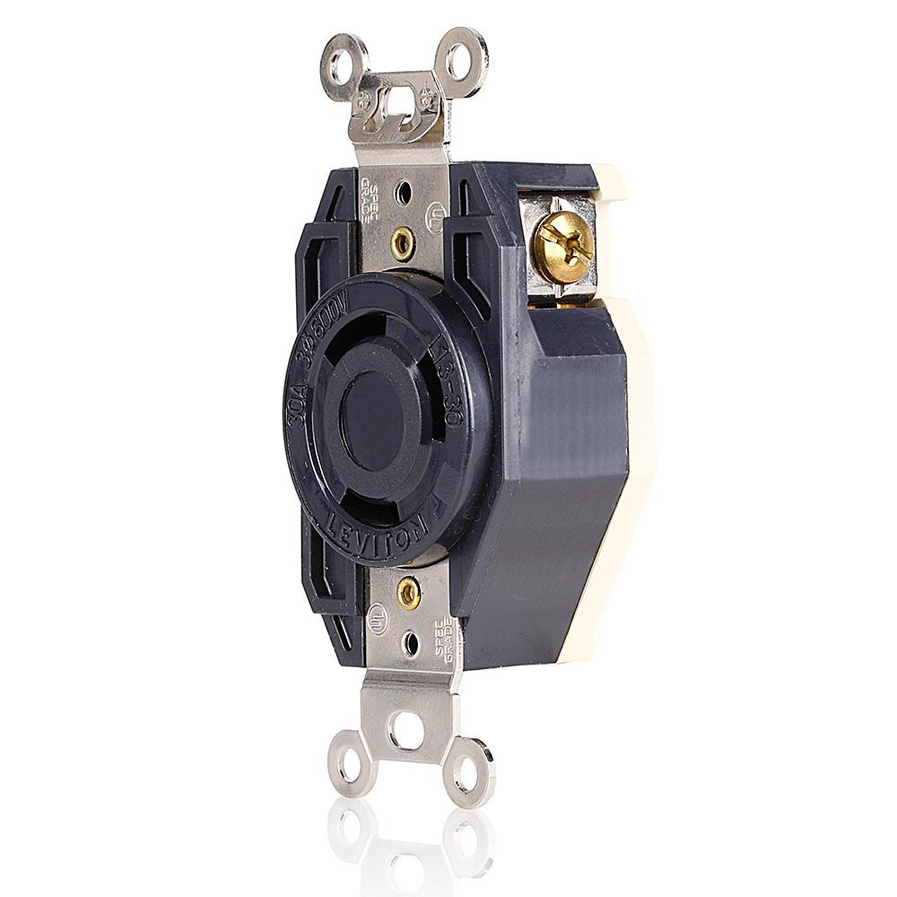 Product image for 30 Amp, 600 Volt, Flush Mount Locking Receptacle, Industrial Grade