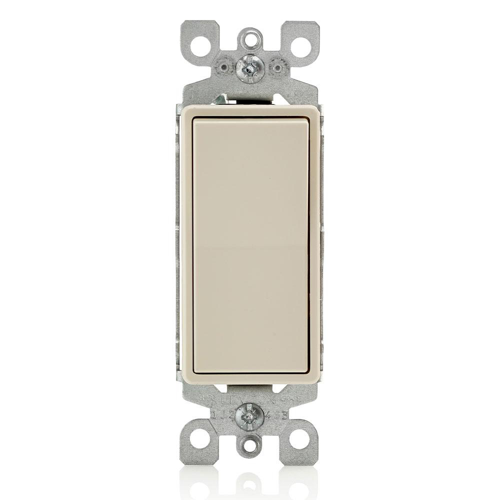 Product image for Switch rocker residential AC quiet 1-pole 120/277V 15AMP light almond