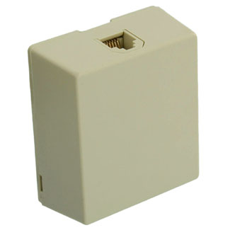 Product image for Box telephone surface mount 6P6C screw terminal ivory