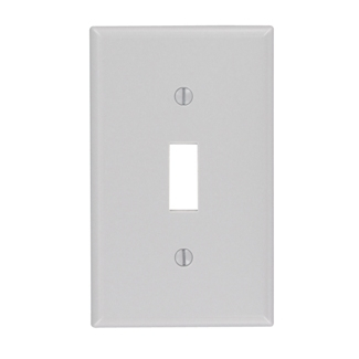 Product image for Wallplate standard 1-gang 1-toggle thermoset grey