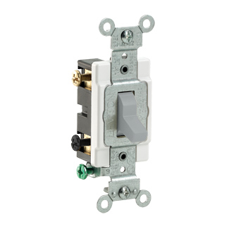 Product image for Switch toggle commercial AC quiet 2-pole 120/277V 20AMP grey