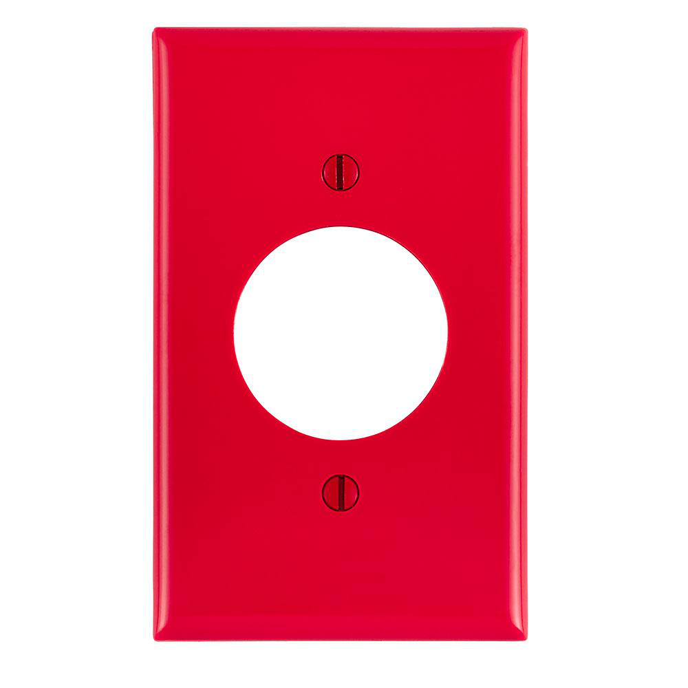 Product image for Wallplate standard 1-gang 1.6" receptacle thermoplastic red