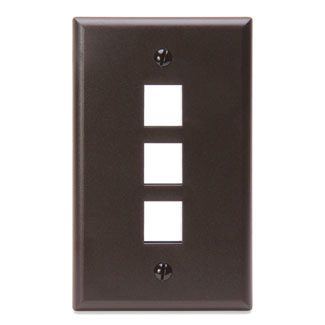 Product image for Plate wall standard 1-gang 3-port ABS plastic brown