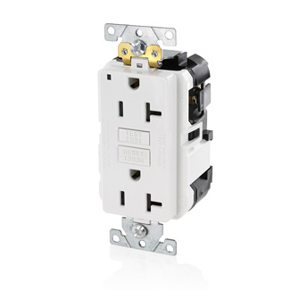 Product image for Receptacle GFCI industrial grade 20A 125V white