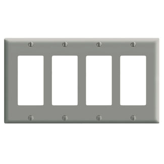 Product image for Wallplate Decora/GFCI device 4G thermoset grey