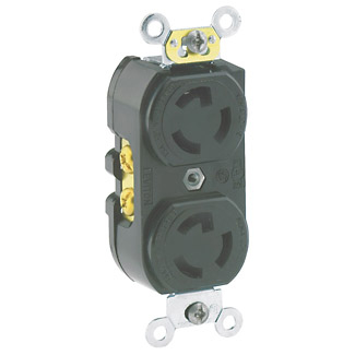 Product image for Receptacle locking duplex 2P 3W 277V 15AMP black