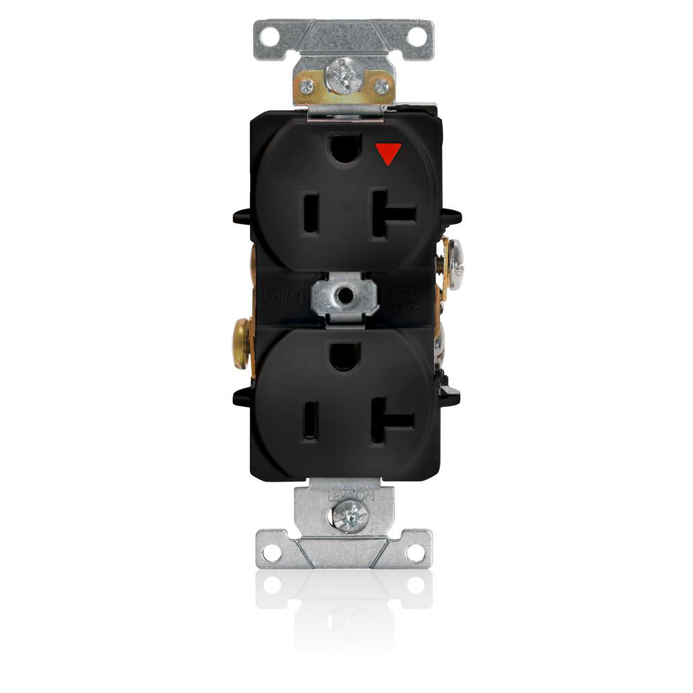 Product image for 20 Amp Isolated Ground Duplex Receptacle/Outlet, Industrial Grade,