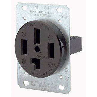 Product image for Receptacle straight blade non-grounding 30A 208V black