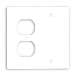 Product image for Wallplate combination 1-duplex 1-blank white