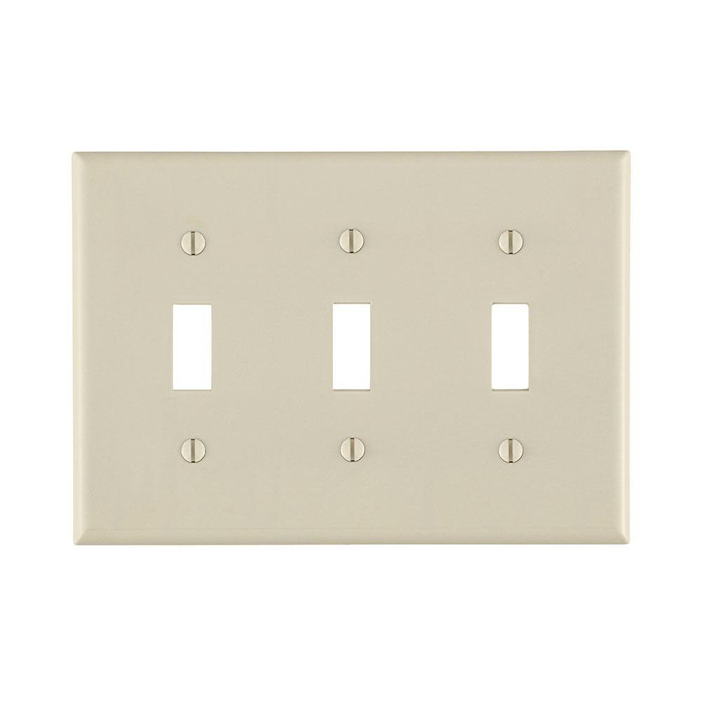 Product image for Wallplate standard toggle switch 3G lt almond