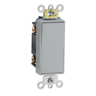 Product image for Switch rocker commercial AC quiet 3-way 120/277V 15AMP gray