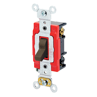 Product image for LEVITON 1223-2 SWITCH 20A 3WAY BROWN TR TOGGLE TAMPER RESISTANT 120V 277VAC