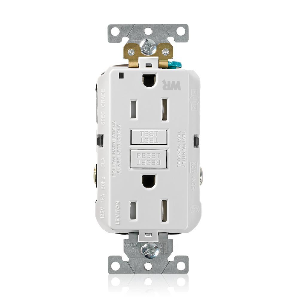 Product image for 15 Amp SmartlockPro® GFCI Receptacle/Outlet, Industrial Grade, Weather and
