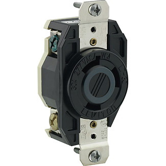 Product image for Receptacle locking flush 2P3W 277V 30A black
