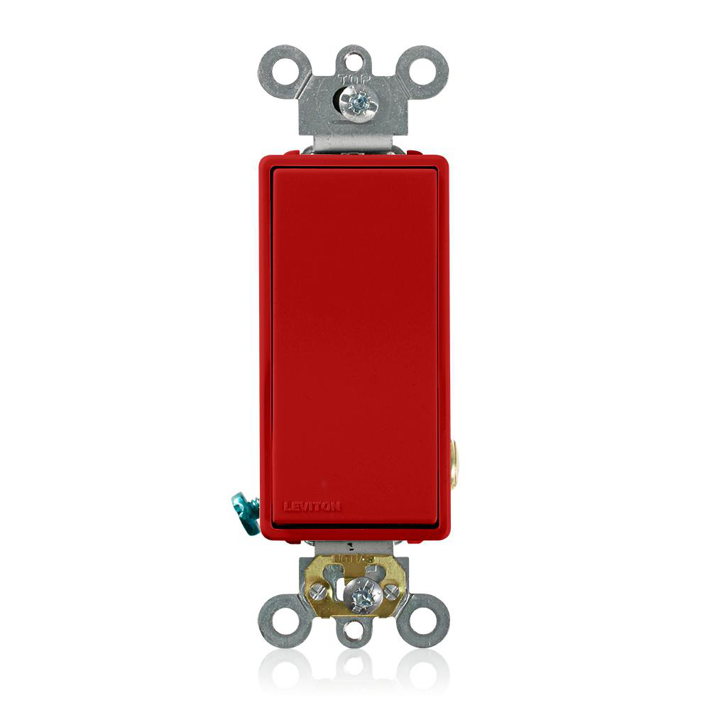 Product image for Switch rocker commercial AC quiet 1-pole 120/277V 20AMP red