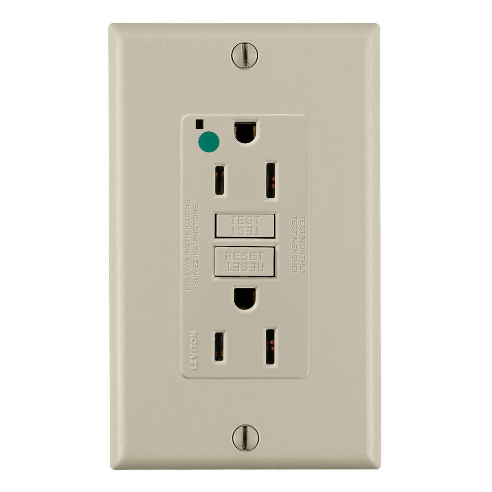 Product image for Receptacle GFCI hospital grade standard 15A 125V ivory