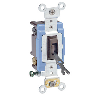 Product image for Switch toggle tamper-resistant 2-pole 15A 120/277VAC brown