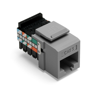 Product image for Connector Cat5 utp 8C grey quickport