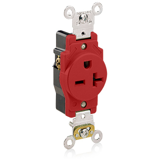 Product image for Receptacle single standard 20A 125V red