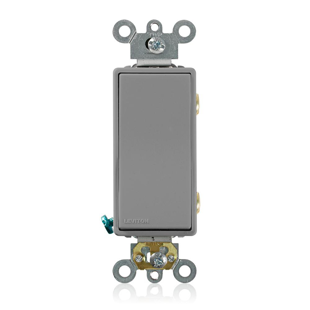 Product image for Switch rocker commercial AC quiet 2-pole 120/277V 20AMP gray
